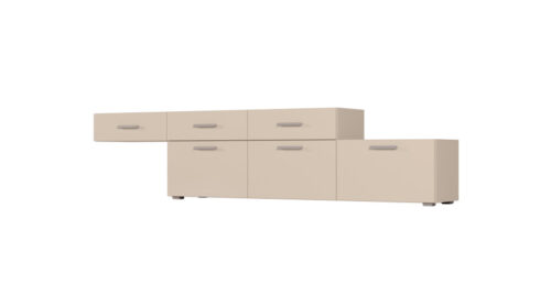 Laisvai pastatoma arba prie sienos montuojama modulinė komoda 180–240 cm Piasek Pustyni  – MULTI SMART