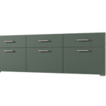 Laisvai pastatoma arba prie sienos montuojama modulinė komoda 180–240 cm, Szary Jasny / Zieleń Butelkowa – MULTI SMART