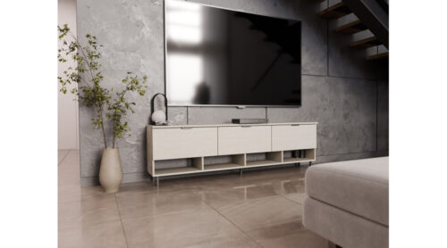 Televizoriaus spintelė svetainei, skirta 200 cm televizoriui, pakabinama arba pastatoma