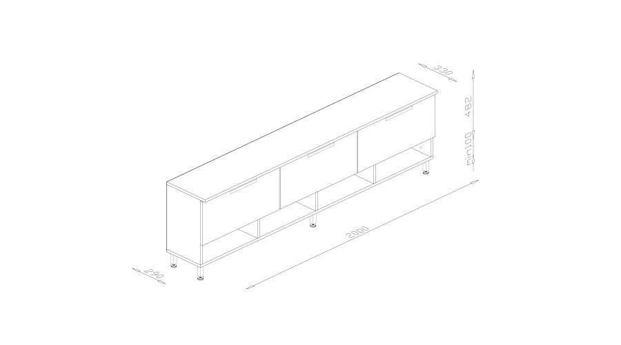 Televizoriaus spintelė svetainei, skirta 200 cm televizoriui, pakabinama arba pastatoma — изображение 5