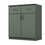 Komoda su durelėmis ir stalčiais, 80 cm, Zieleń Butelkowa – OPTIMA