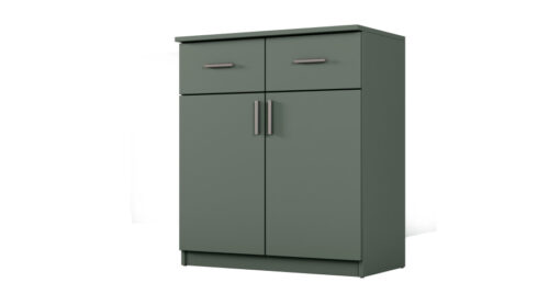 Komoda su durelėmis ir stalčiais, 80 cm, Zieleń Butelkowa – OPTIMA