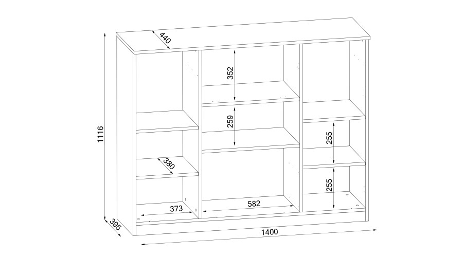 Komoda su stikline vitrina 140 cm, natūralus ąžuolas, Ola — изображение 3