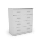 Kompaktiška komoda su 4 stalčiais, 80 cm, Biel – NANO