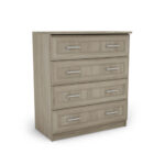 Kompaktiška komoda su 4 stalčiais, 80 cm, Sonoma Jasna – NANO