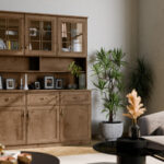 Komoda 120 cm, spintelės, lentynos, stalčiai, glazūra, ąžuolas, pušis, balta, Sonoma