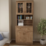 Daugiafunkcinė indauja 80 cm, stalčiai, spintelės, lentynos, balta, ąžuolas, pušis, Sonoma