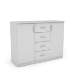 Maža komoda su stalčiais ir spintelėmis, 120 cm, Biel – KINGA