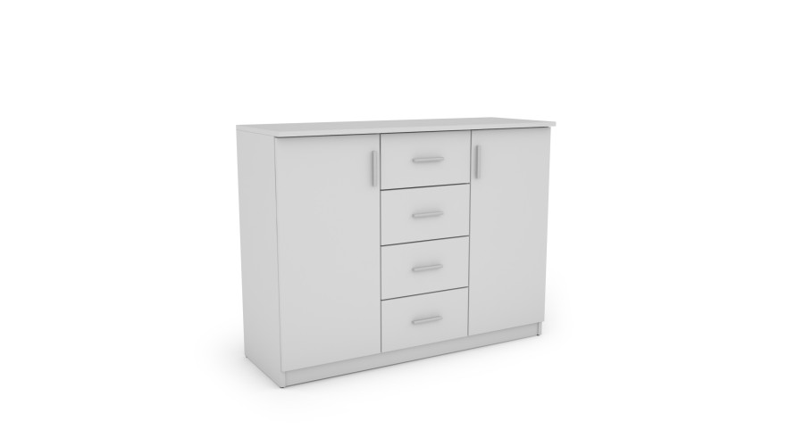 Maža komoda su stalčiais ir spintelėmis, 120 cm, Biel – KINGA