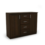 Maža komoda su stalčiais ir spintelėmis, 120 cm, Sonoma Ciemna – KINGA