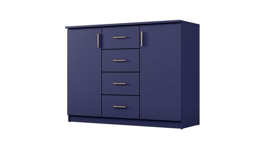 Maža komoda su stalčiais ir spintelėmis, 120 cm, Kobalt – KINGA