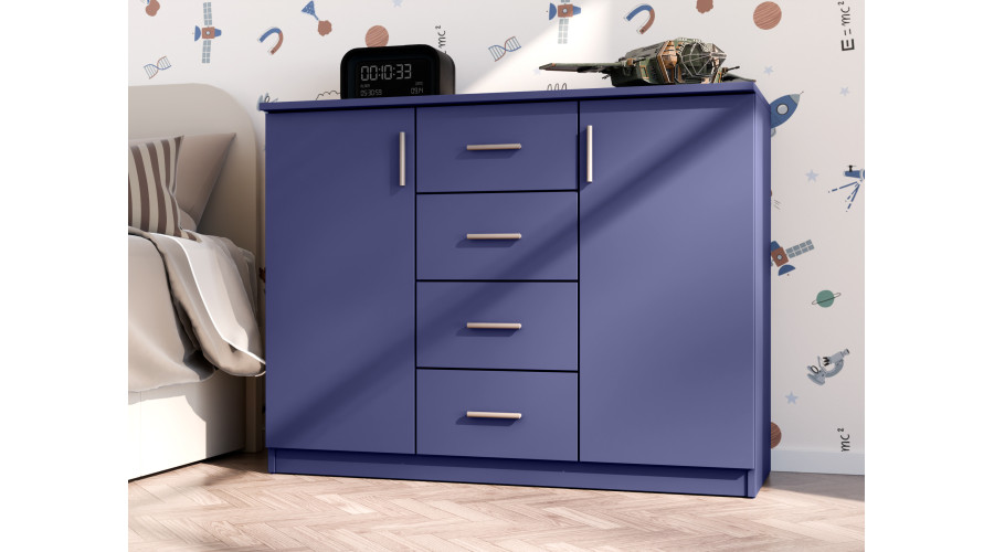 Maža komoda su stalčiais ir spintelėmis, 120 cm, Kobalt – KINGA — изображение 2