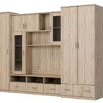 Sieninė spintelė su didele spinta ir kolona 270×200 cm Sonoma Jasna – BOSMAN