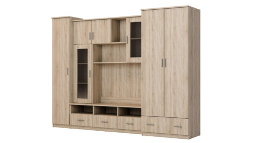 Sieninė spintelė su didele spinta ir kolona 270×200 cm Sonoma Jasna – BOSMAN