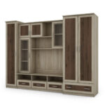 Sieninė spintelė su didele spinta ir kolona 270 × 200 cm, Sonoma Jasna / Orzech Okapi – BOSMAN