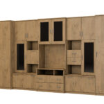 Labai erdvi televizoriaus sieninė spintelė su spinta 405 × 210 cm, Dab Lancelot – LENA