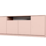 Moderni komoda su „TipOn“ sistema, 200 × 44 cm, rožinė – Luna