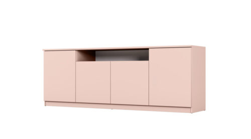 Moderni komoda su „TipOn“ sistema, 200 × 44 cm, rožinė – Luna