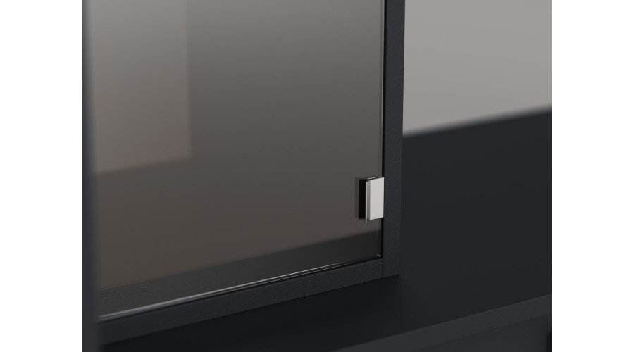 Moderni sieninė spintelė su erdviomis spintomis ir televizoriaus spintele, 380 × 240 cm, Błękit Ciemny – NESTO - Paveikslėlis 6