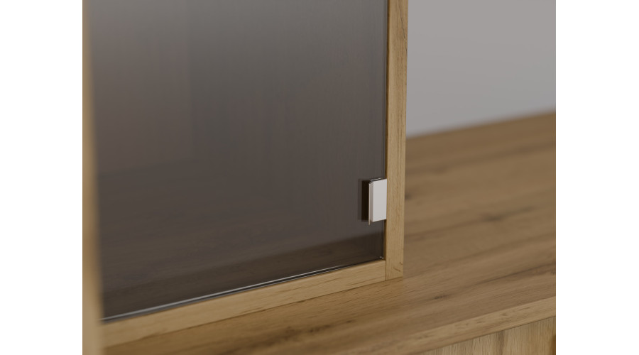 Moderni sieninė spintelė su erdviomis spintomis ir televizoriaus spintele, 380 × 240 cm, Dąb Wotan / Zieleń Butelkowa – NESTO — изображение 6