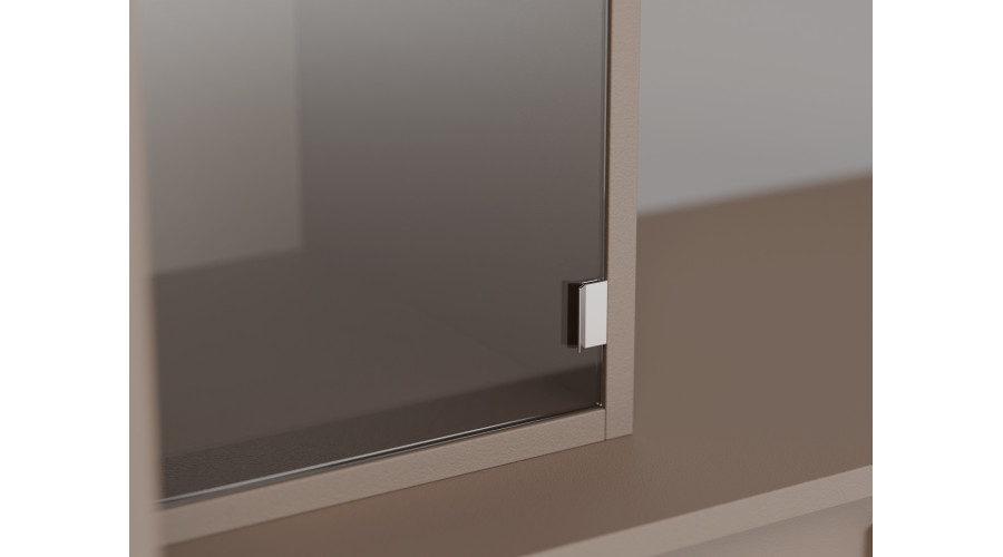 Moderni sieninė spintelė su erdviomis spintomis ir televizoriaus spintele 380 × 240 cm Sepija – NESTO - Paveikslėlis 6