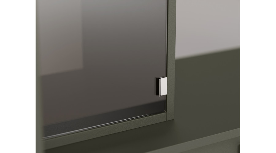 Moderni sieninė spintelė su erdviomis spintomis ir televizoriaus spintele, 380 × 240 cm, Szary Grafit – NESTO — изображение 6