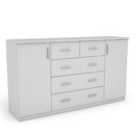 Erdvi komoda su spintelėmis ir mažais bei dideliais stalčiais, 160 cm, Biel – LINEA