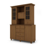 Stiklinė vitrina su spintelėmis ir stalčiais 150 cm Wiśnia Porto – VERA