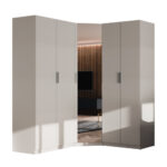 Modulinė kampinė spinta 270 cm, kašmyro smėlio spalvos - MAX Premium komplektas