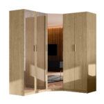 Modulinė kampinė spinta su veidrodžiais, „Baltic Dune Oak“ – MAX Premium komplektas