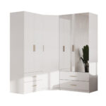 Snieguolė modulinė kampinė spinta su veidrodžiais - MAX Premium komplektas