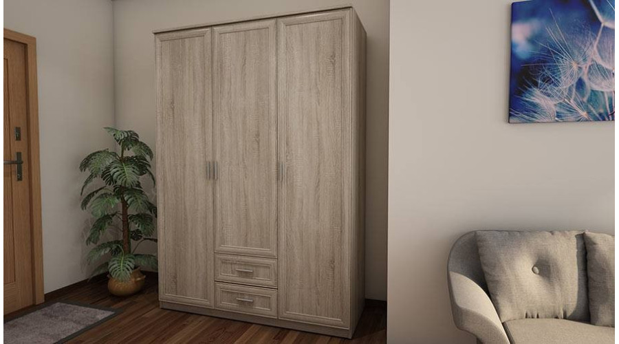 Spinta 150/210 - pakabinimo karnizas, lentynos, vidiniai stalčiai