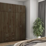 Spinta 222/230 - drabužių kabykla, lentynos, vidiniai stalčiai