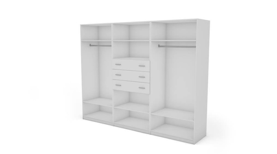 Spinta 225/210 - drabužių kabykla, vidinės lentynos, išoriniai stalčiai — изображение 2