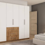 Spinta 250/220 - drabužių kabyklos, vidinės lentynos, išoriniai stalčiai