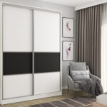 Spinta 2D/170 - drabužių kabykla, ištraukiamos lentynos, drabužių lentynos, stalčiai