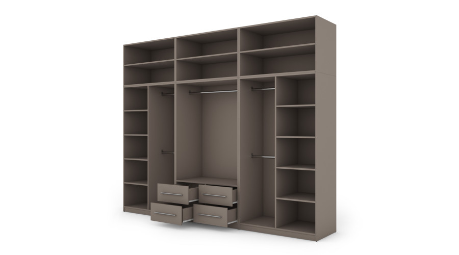 Spinta 300/240 - drabužių kabyklos, vidinės lentynos, erdvūs išoriniai stalčiai — изображение 2