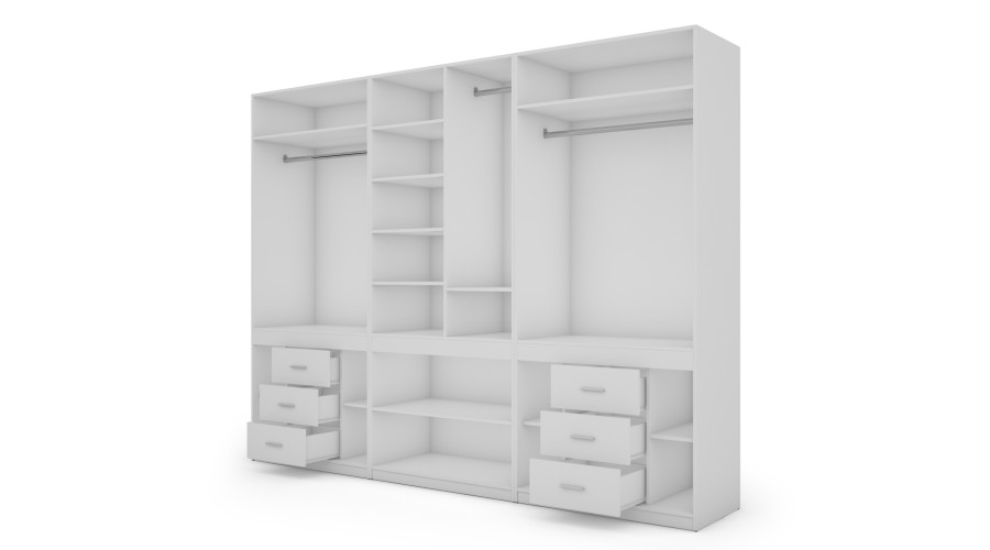 Spinta 310/240 - drabužių kabyklos, vidinės lentynos, vidiniai stalčiai, veidrodis — изображение 2