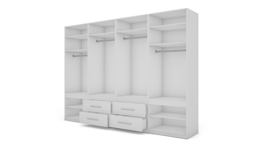 Spinta 320/230 - drabužių kabykla, vidinės lentynos, išoriniai stalčiai, veidrodis — изображение 2