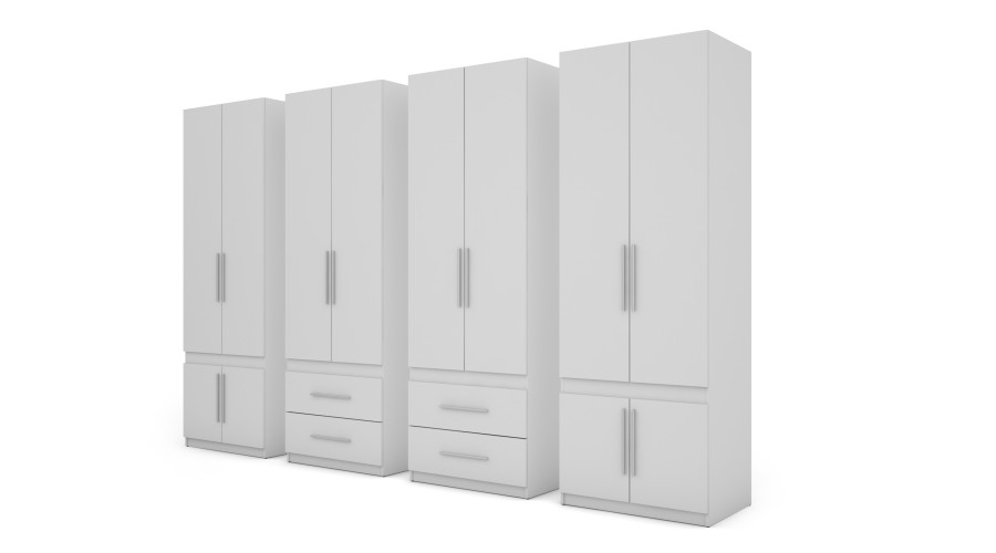 Spinta 320/230 - drabužių kabykla, vidinės lentynos, išoriniai stalčiai, veidrodis — изображение 3