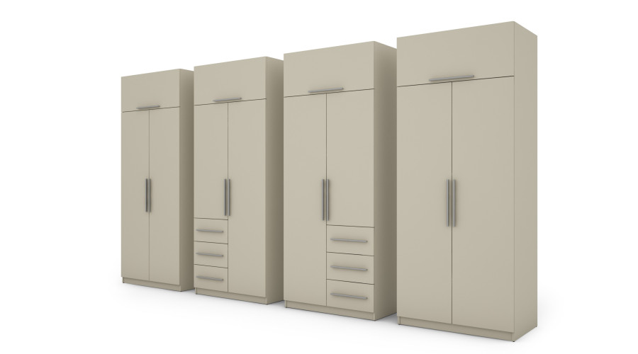 Spinta 360/220 - drabužių kabyklos, vidinės lentynos, išoriniai stalčiai, spintelės, veidrodis — изображение 4