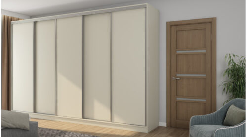 Spinta 5D/380 – pakabos strypai, pantografas, kelnių, kaklaraiščių ir diržų pakaba, stalčiai, daug lentynų