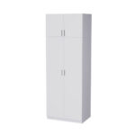 Spinta 866 su metaline strypu ir lentynomis drabužiams