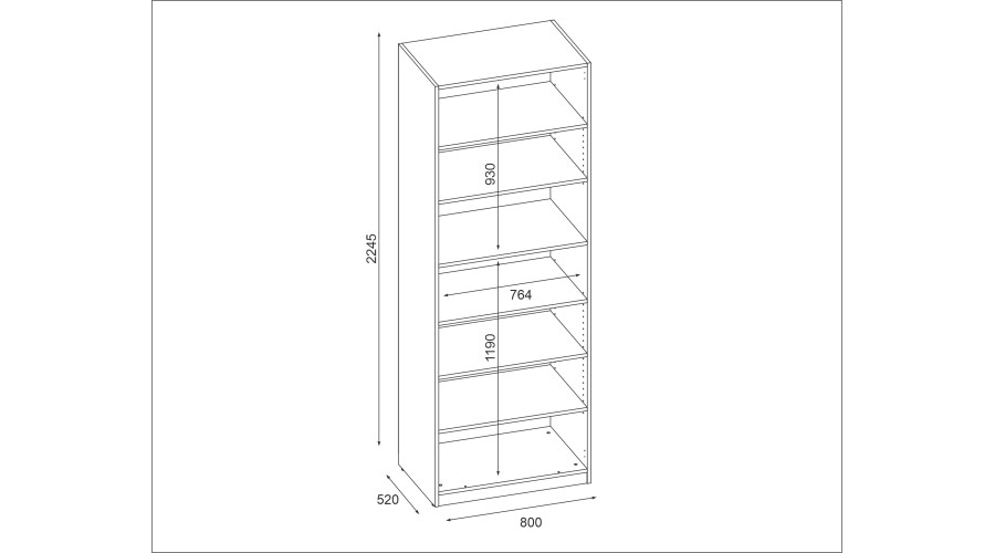 Modulinė spinta 80x225 cm su drabužių lentynomis – MAX Premium "P" — изображение 3