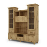 Vitrina ant kojų su baru ir knygų lentynomis 180 cm, Dab Artisan – NAVIA
