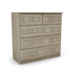 Aukšta komoda su 5 stalčiais, 90 cm, Sonoma Jasna – MARSYLIA