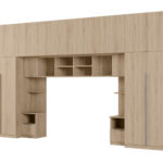 Modernūs miegamojo baldai su spinta ir „Tip-On“ sistema – Jula