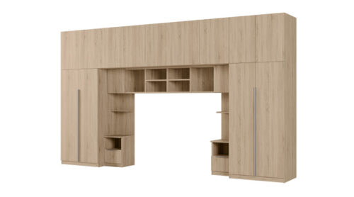 Modernūs miegamojo baldai su spinta ir „Tip-On“ sistema – Jula