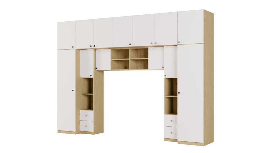 Elegantiški miegamojo baldai su subtiliomis rankenėlėmis – Sena