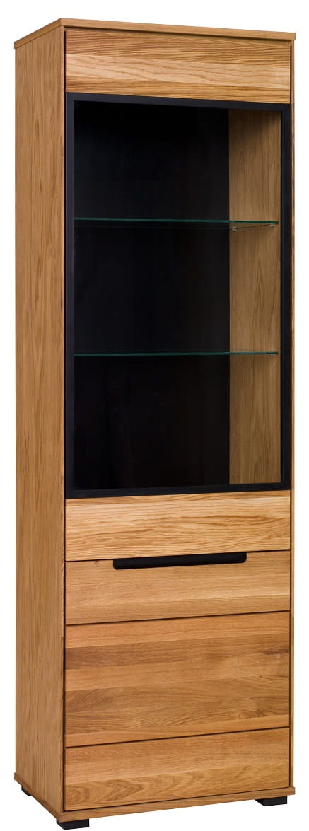 LOLA viengulė aukšta ąžuolinė vitrina